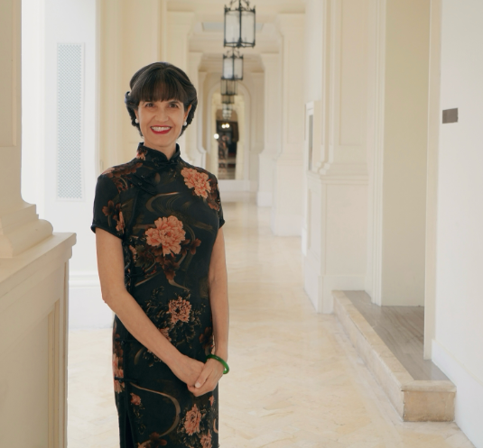 Dr. Melissa Barnett in a floral dress
